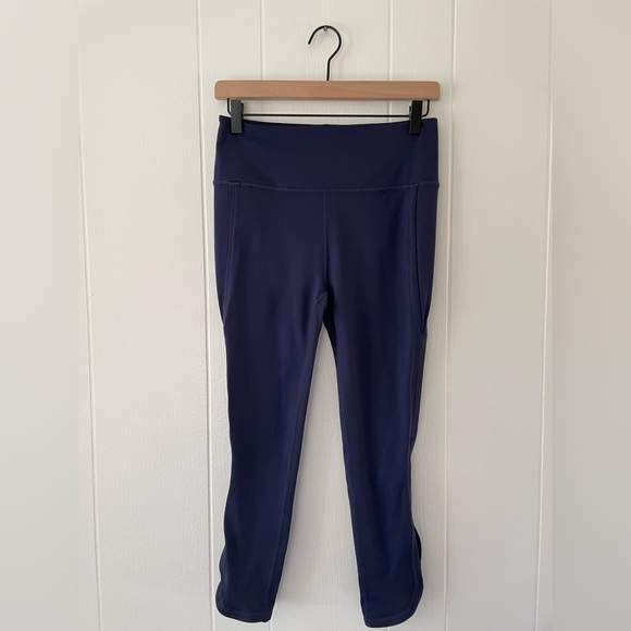 Free People Movement Infinity Cutout Cropped Leggings, Navy - Picture 1 of 5